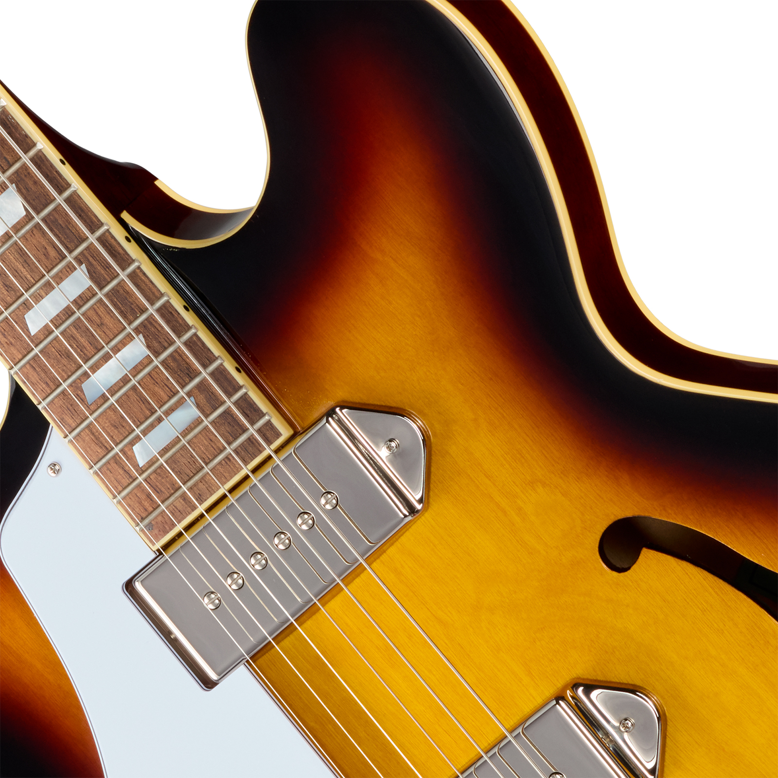 Epiphone Casino Lh Original Archtops Gaucher 2s P90 Ht Rw - Vintage Sunburst - Semi-Hollow E-Gitarre - Variation 2