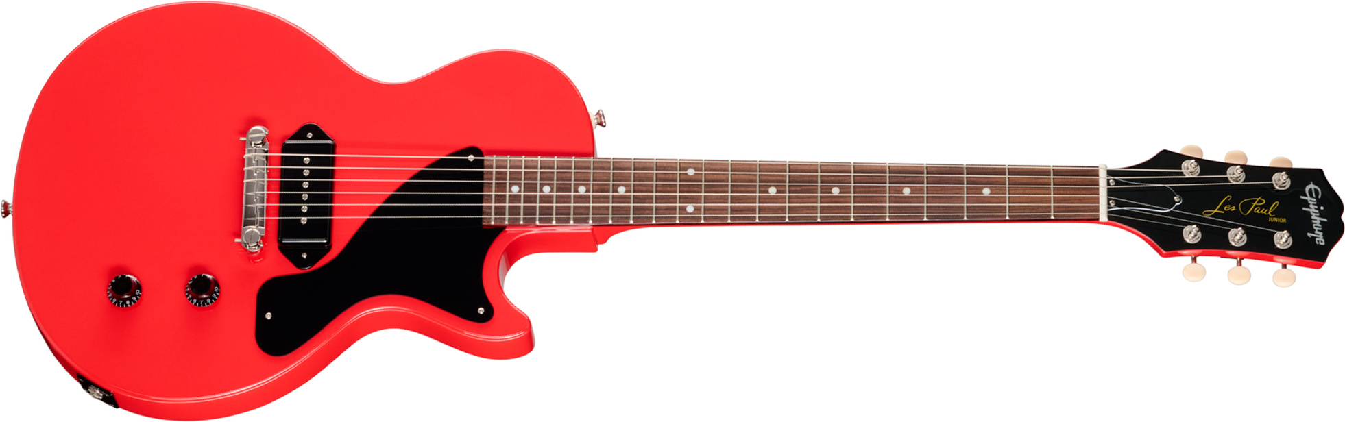 Epiphone Billy Joe Armstrong Les Paul Jr Signature 1s Ht Rw - Radiant Red - Single-Cut-E-Gitarre - Main picture