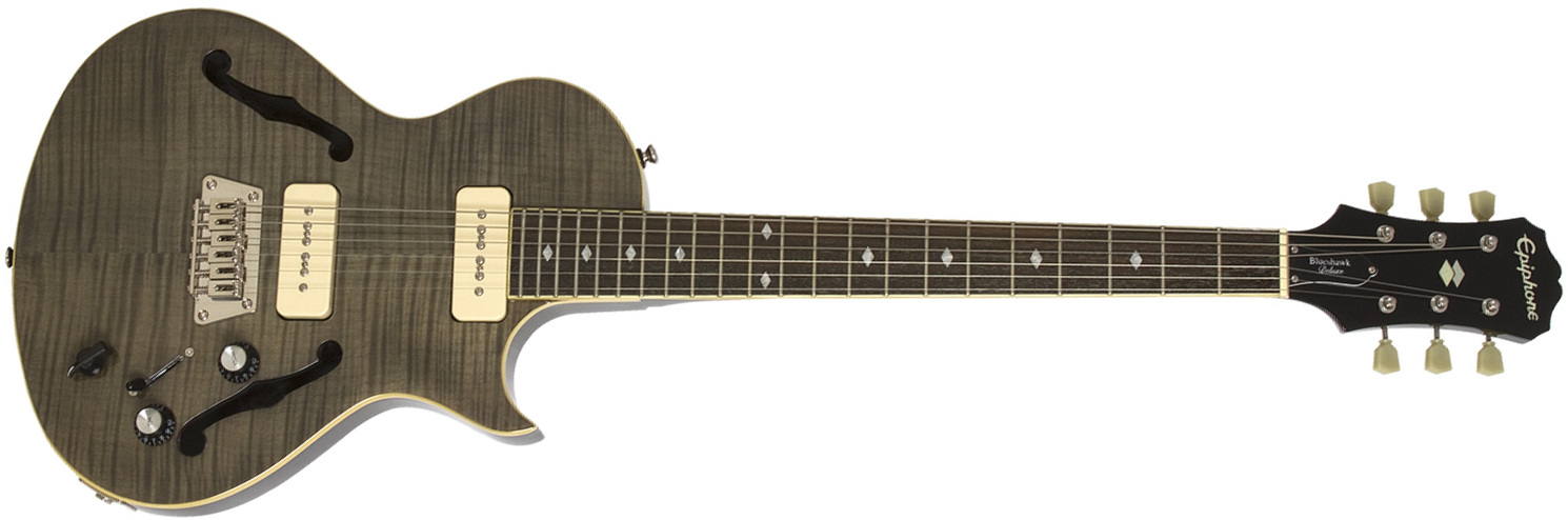 Epiphone Blueshawk Deluxe Ch - Translucent Black - Semi-Hollow E-Gitarre - Main picture