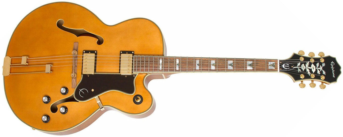 Epiphone Broadway 2019 Hh Ht Pf - Vintage Natural - Hollowbody E-Gitarre - Main picture