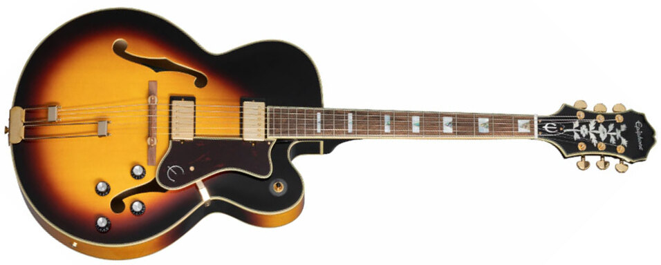 Epiphone Broadway Archtop 2h Ht Lau - Vintage Sunburst - Hollowbody E-Gitarre - Main picture