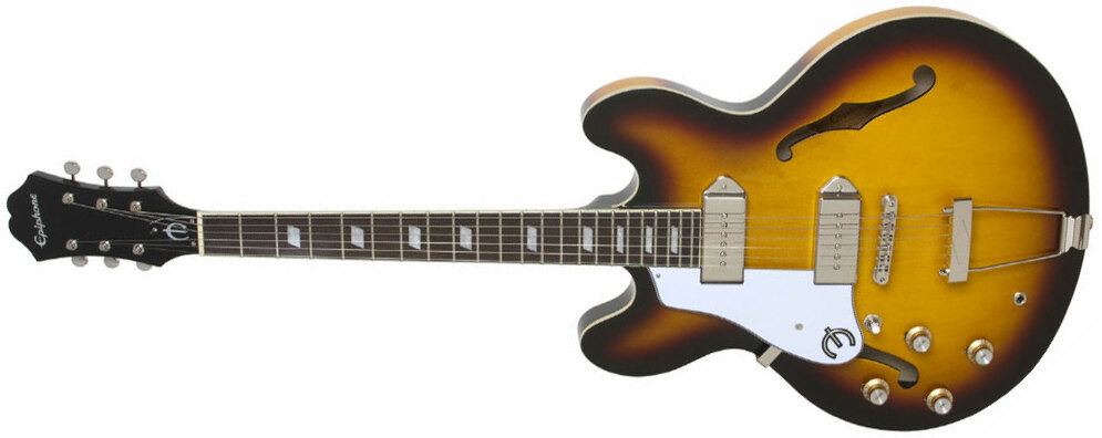 Epiphone Casino Lh Gaucher 2p90 Ht Pf - Vintage Sunburst - E-Gitarre für Linkshänder - Main picture