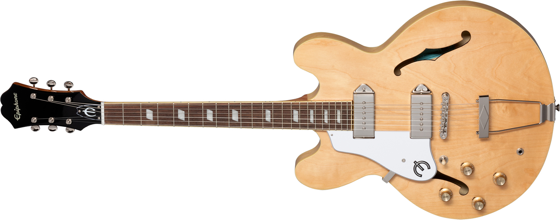 Epiphone Casino Lh Original Archtops Gaucher 2s P90 Ht Rw - Natural - Semi-Hollow E-Gitarre - Main picture