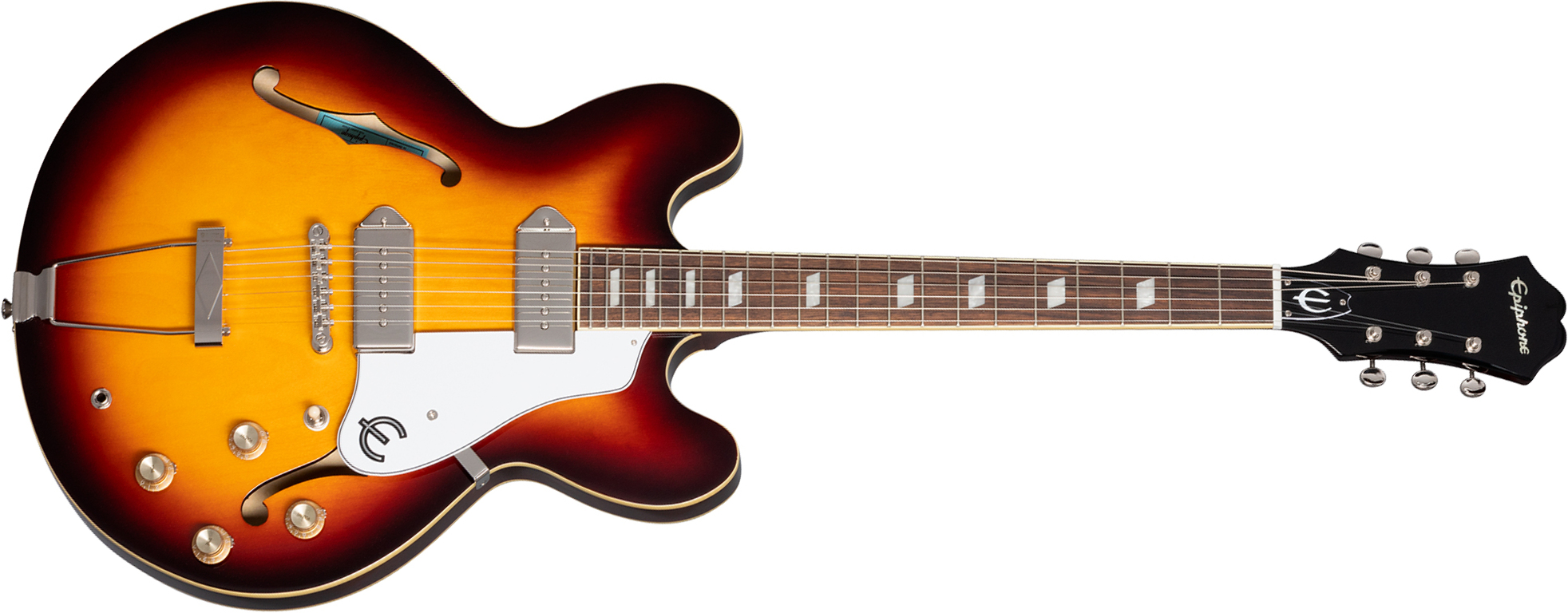 Epiphone Casino Original Archtops 2s P90 Ht Rw - Vintage Sunburst - Semi-Hollow E-Gitarre - Main picture