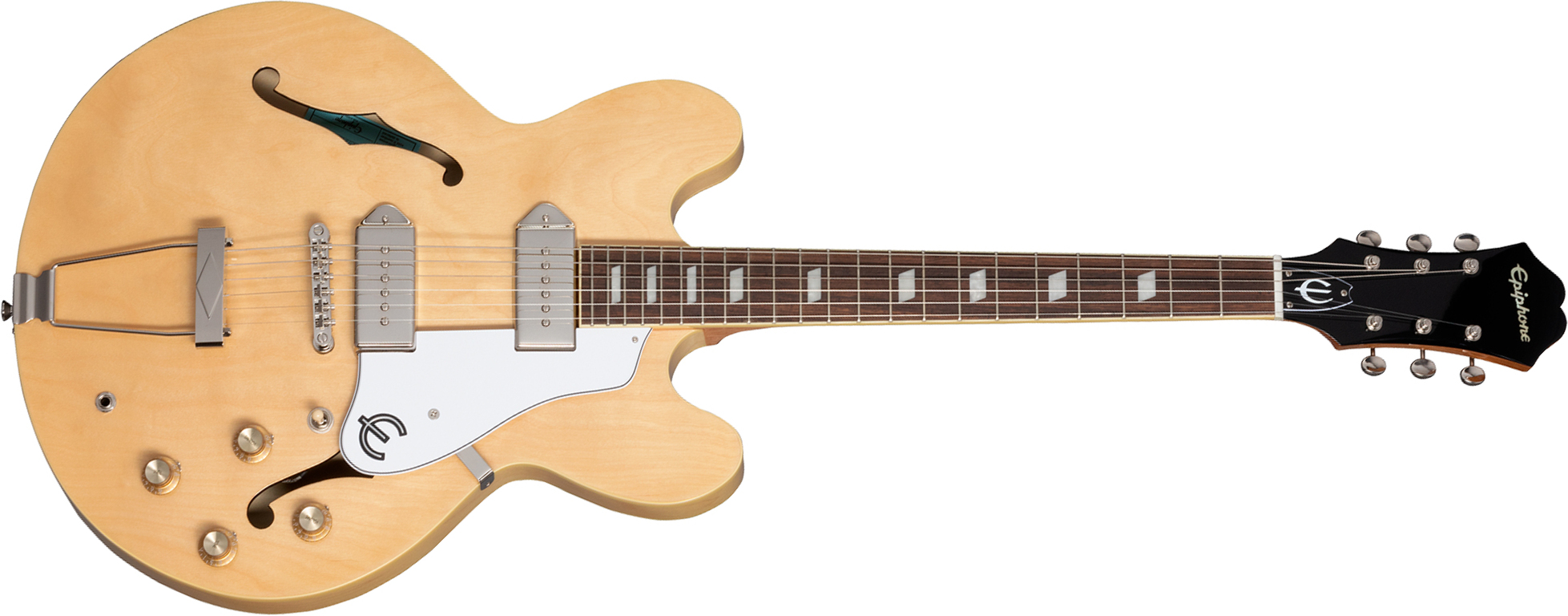 Epiphone Casino Original Archtops 2s P90 Ht Rw - Natural - Semi-Hollow E-Gitarre - Main picture