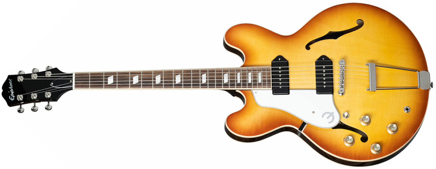 Epiphone Casino Usa Lh Gaucher 2s P90 Ht Rw - Royal Tan - E-Gitarre für Linkshänder - Main picture