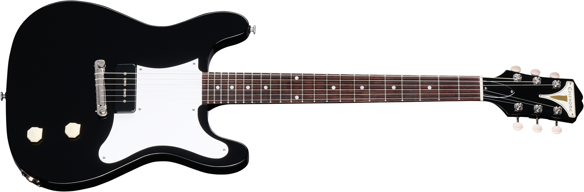 Epiphone Coronet Original Usa 1s P90 Ht Rw - Ebony - Retro-Rock-E-Gitarre - Main picture