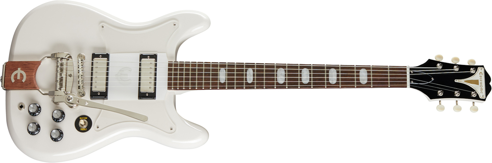 Epiphone Crestwood Custom 2mh Trem Lau - Polaris White - Retro-Rock-E-Gitarre - Main picture