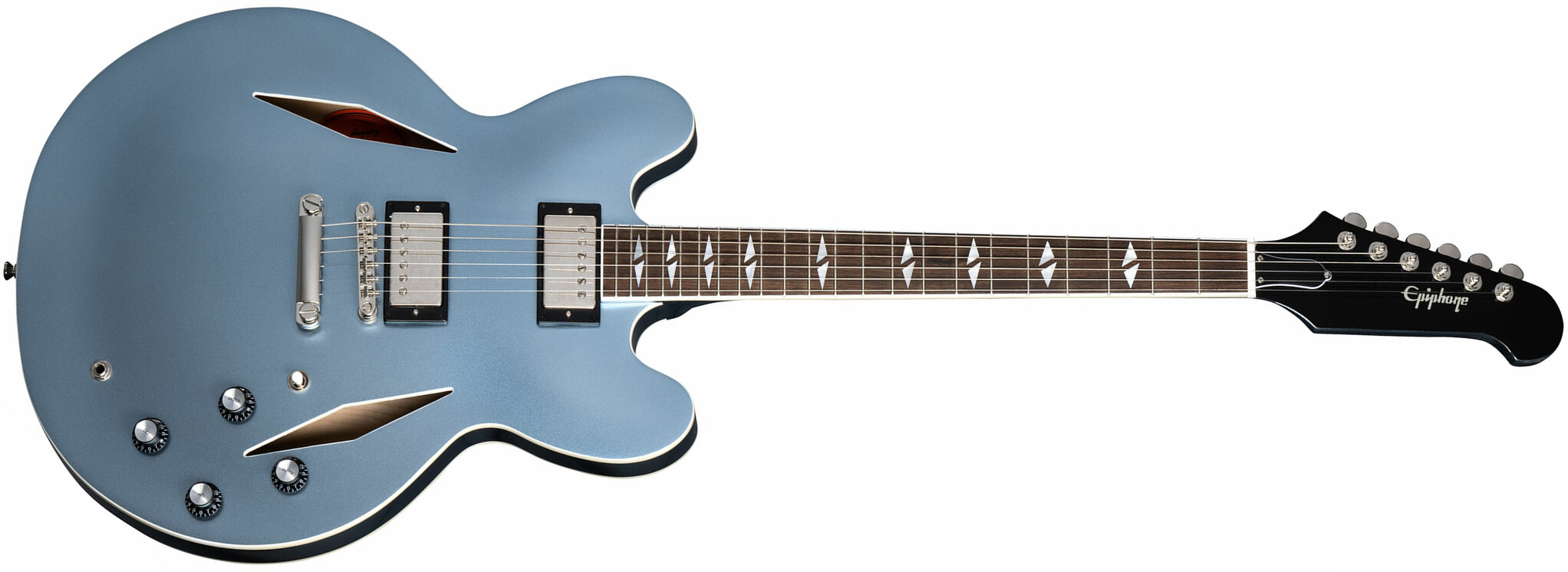 Epiphone Dave Grohl Dg-335 Signature 2h Ht Lau - Pelham Blue - Semi-Hollow E-Gitarre - Main picture