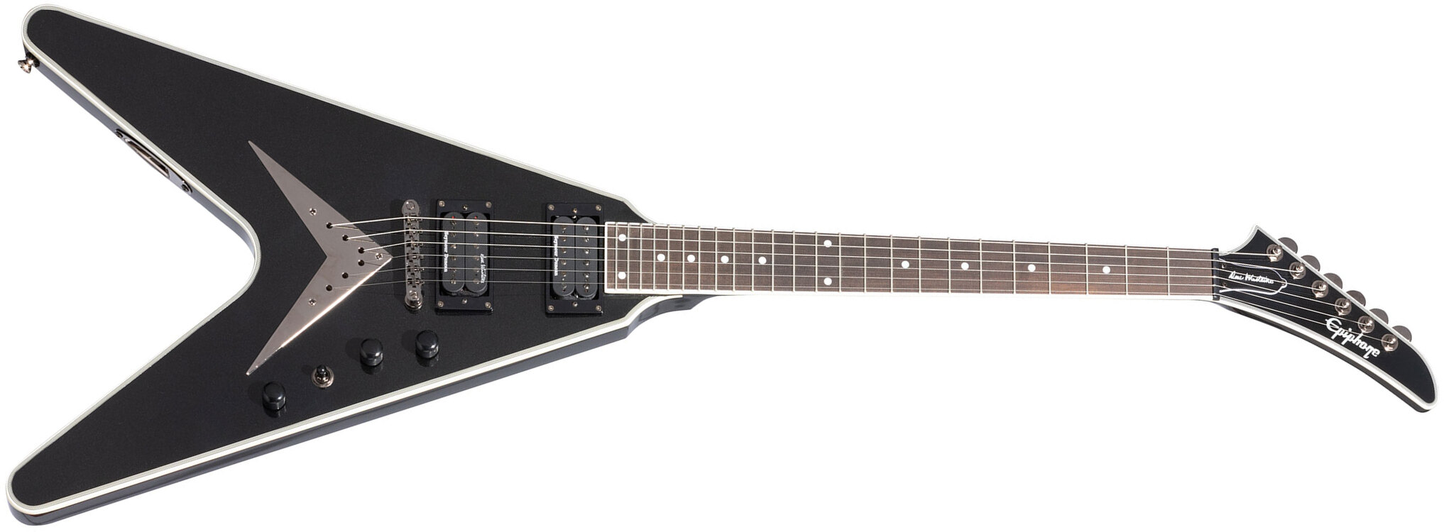 Epiphone Dave Mustaine Flying V Custom 2h Seymour Duncan  Ht Eb - Black Metallic - Signature-E-Gitarre - Main picture