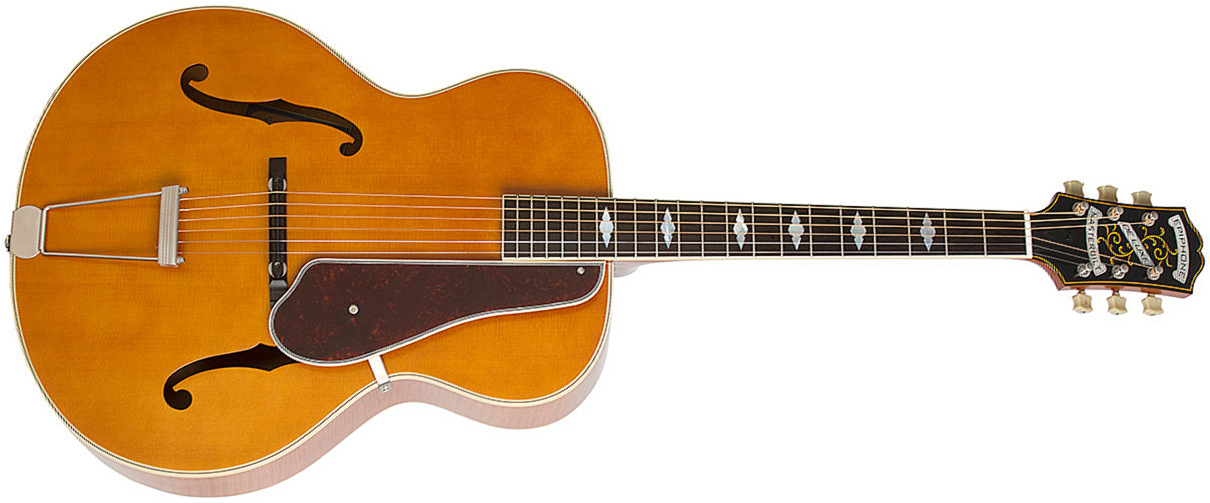 Epiphone De Luxe Classic Masterbilt Century Archtop Epicea Erable 2016 - Vintage Natural - Elektroakustische Gitarre - Main picture
