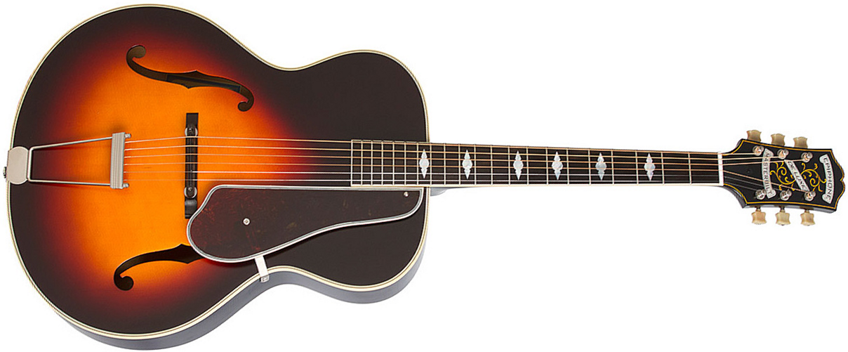 Epiphone De Luxe Classic Masterbilt Century Archtop Epicea Erable 2016 - Vintage Sunburst - Elektroakustische Gitarre - Main picture