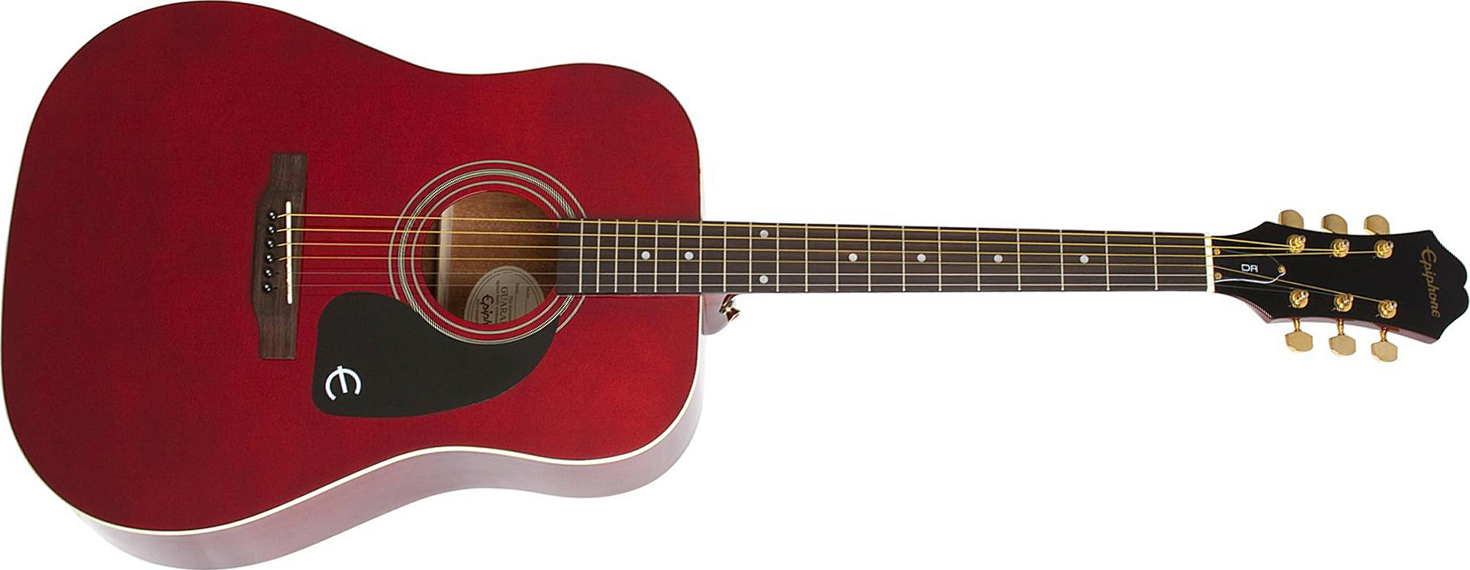 Epiphone Dr-100 Dreadnought Epicea Acajou - Wine Red - Westerngitarre & electro - Main picture