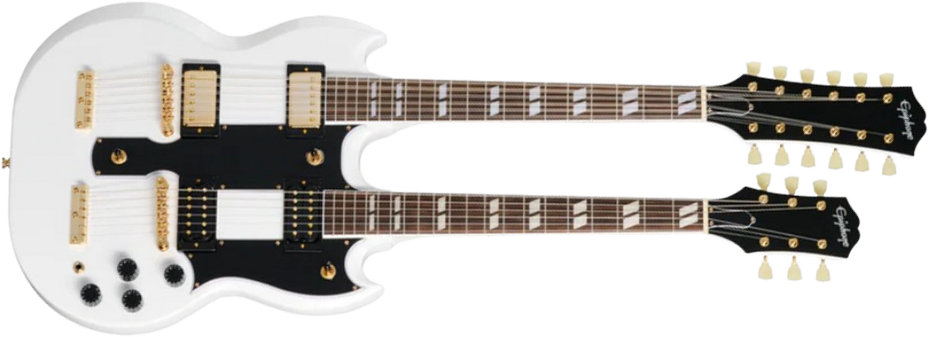 Epiphone Eds1275 Doubleneck Ibg 6/12c 2h Ht Lau - Alpine White - Doppelhals E-Gitarre - Main picture