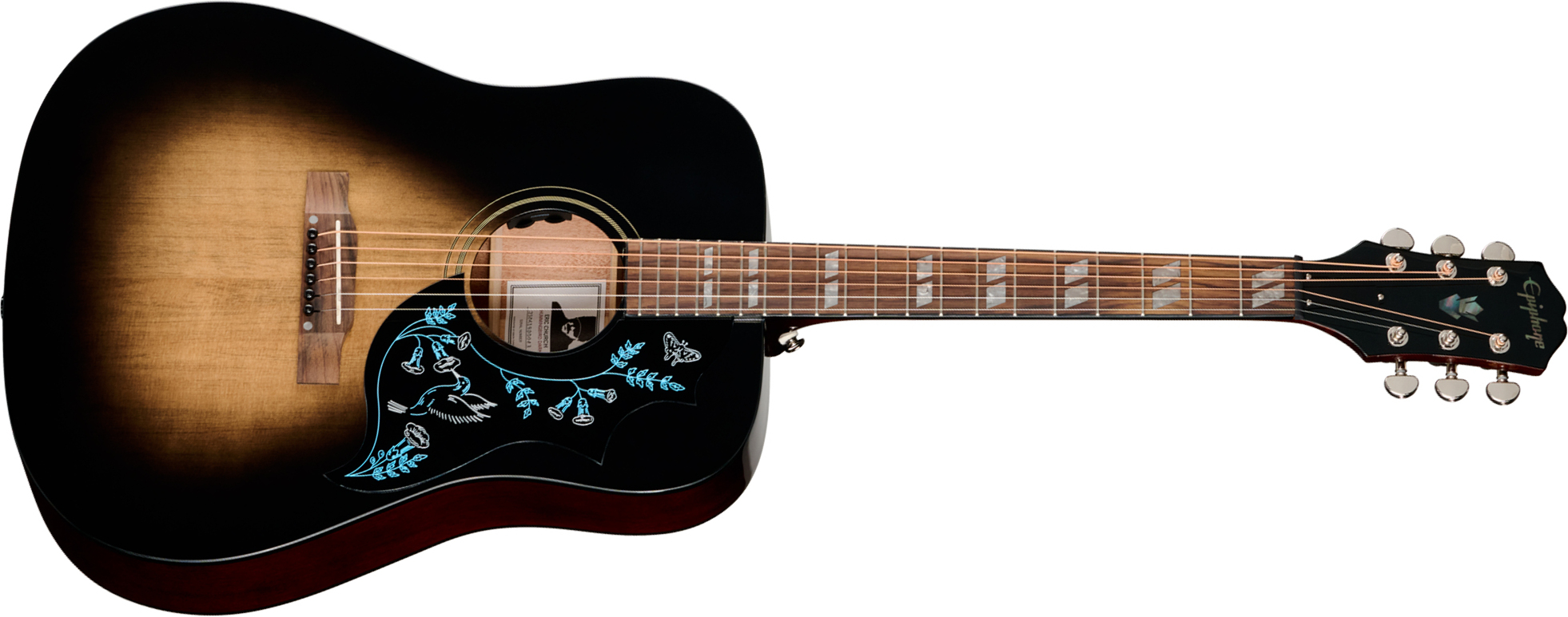Epiphone Eric Church Hummingbird Dark Signature Dreadnought Shsc Epicea Acajou Rw - Cobra Burst - Folk-Gitarre - Main picture