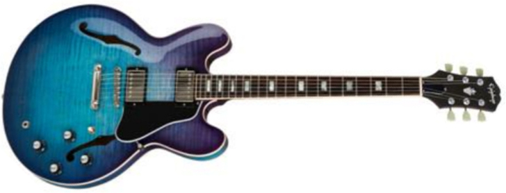 Epiphone Es-335 Figured Inspired By Gibson Original 2h Ht Rw - Blueberry Burst - Semi-Hollow E-Gitarre - Main picture