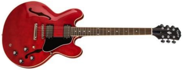 Epiphone Es-335 Inspired By Gibson Original 2h Ht Rw - Cherry - Semi-Hollow E-Gitarre - Main picture