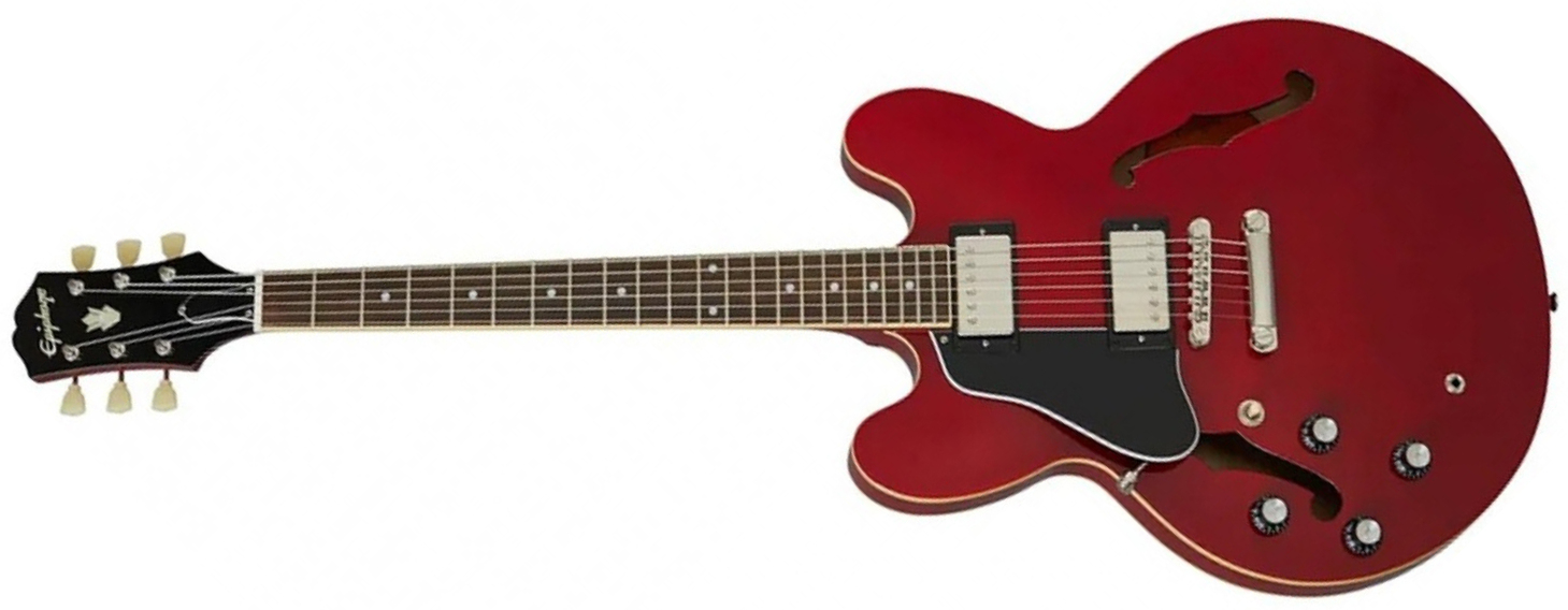 Epiphone Es-335 Lh Inspired By Gibson Original Gaucher 2h Ht Rw - Cherry - E-Gitarre für Linkshänder - Main picture