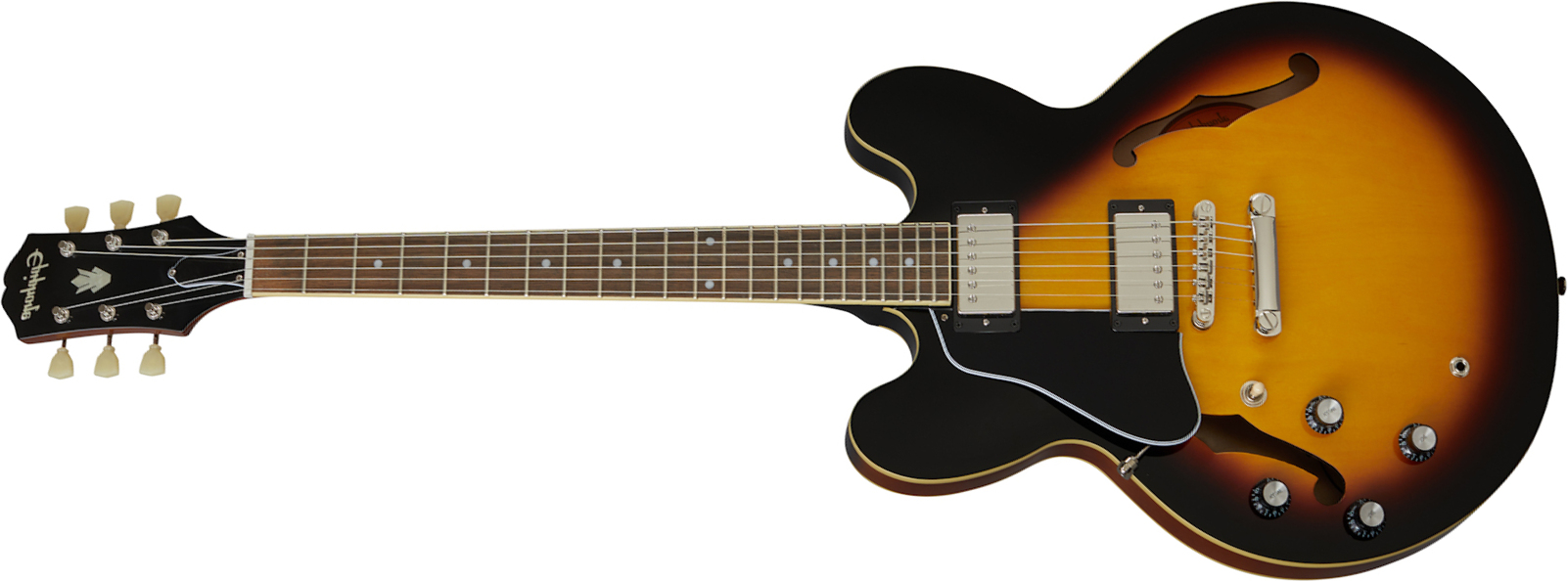 Epiphone Es-335 Lh Inspired By Gibson Original Gaucher 2h Ht Rw - Vintage Sunburst - E-Gitarre für Linkshänder - Main picture