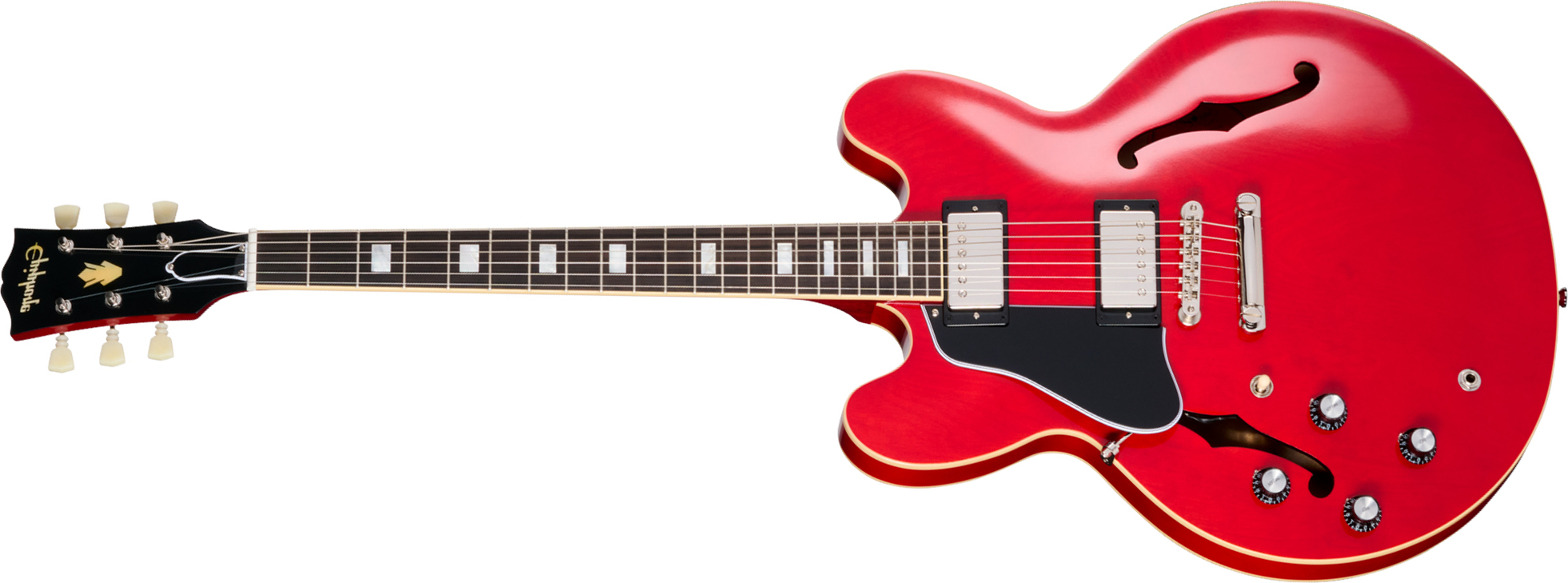 Epiphone Es335 1962 Reissue Lh Ibgc Gaucher 2h Gibson Ht Rw - Sixties Cherry - Semi-Hollow E-Gitarre - Main picture