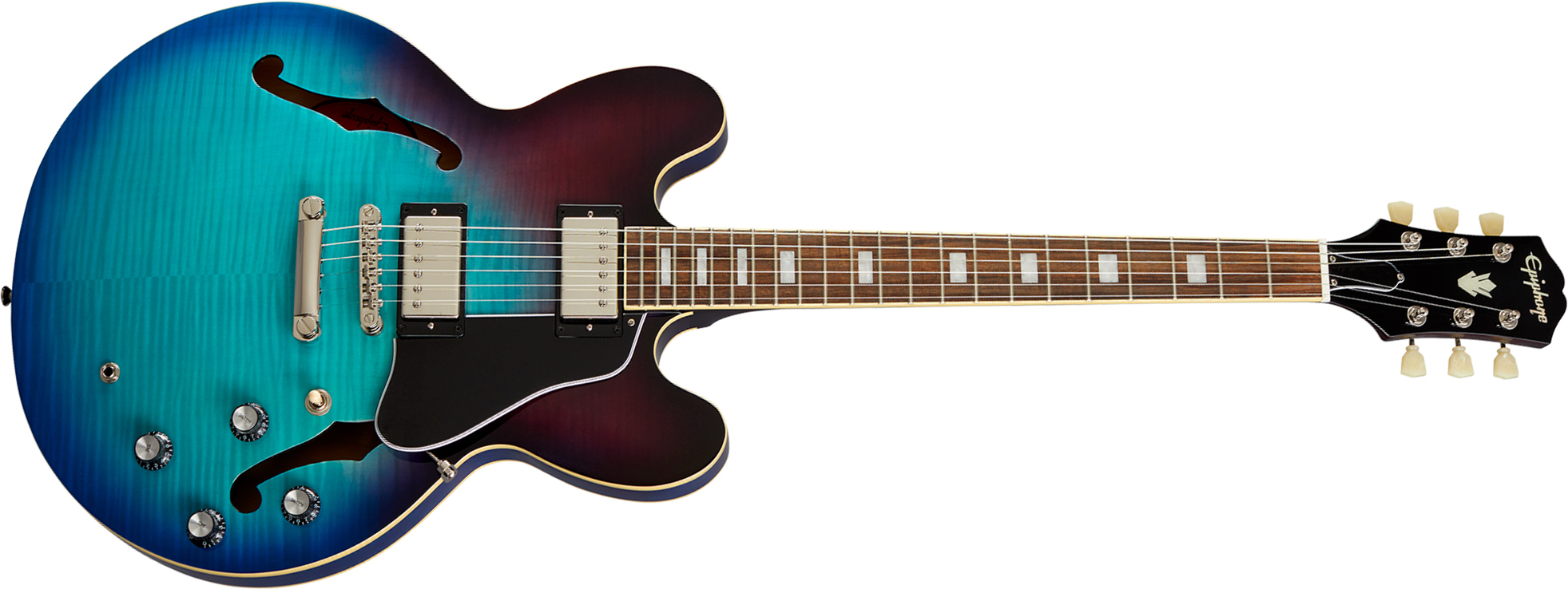 Epiphone Es335 Figured Ibg Original 2h Ht Rw - Blueberry Burst - Semi-Hollow E-Gitarre - Main picture