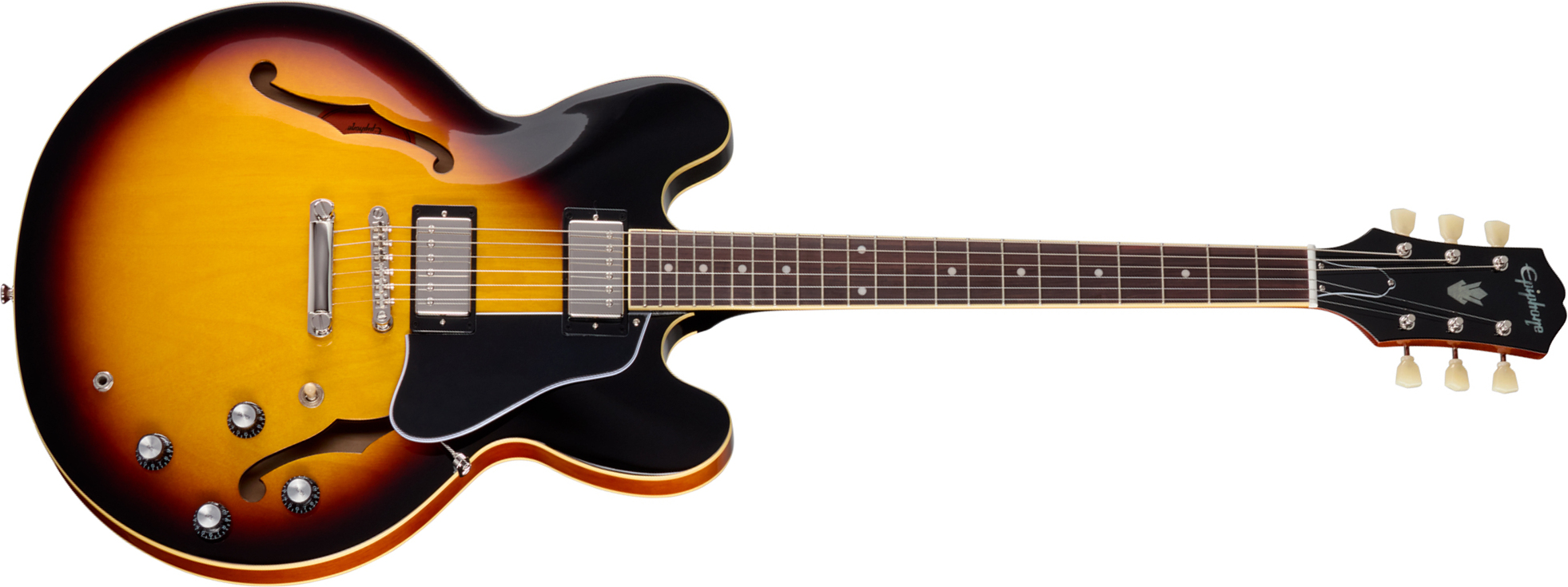 Epiphone Es335 Ibg Original 2h Ht Rw - Vintage Sunburst - Semi-Hollow E-Gitarre - Main picture