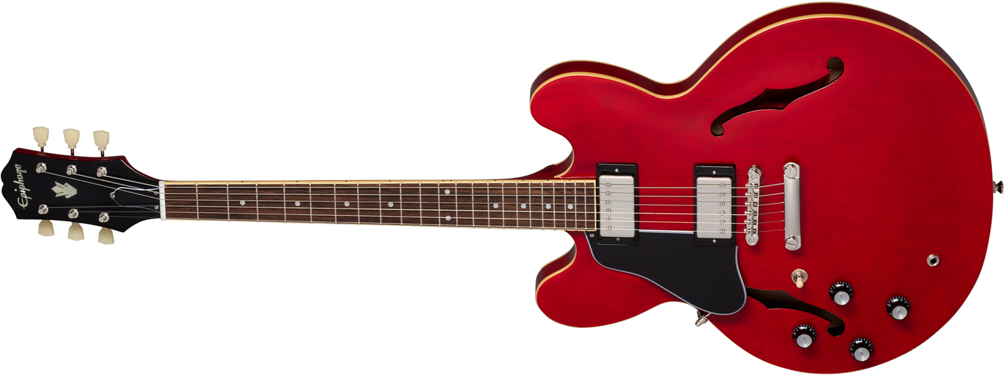Epiphone Es335 Lh Ibg Original Gaucher 2h Ht Rw - Cherry - E-Gitarre für Linkshänder - Main picture