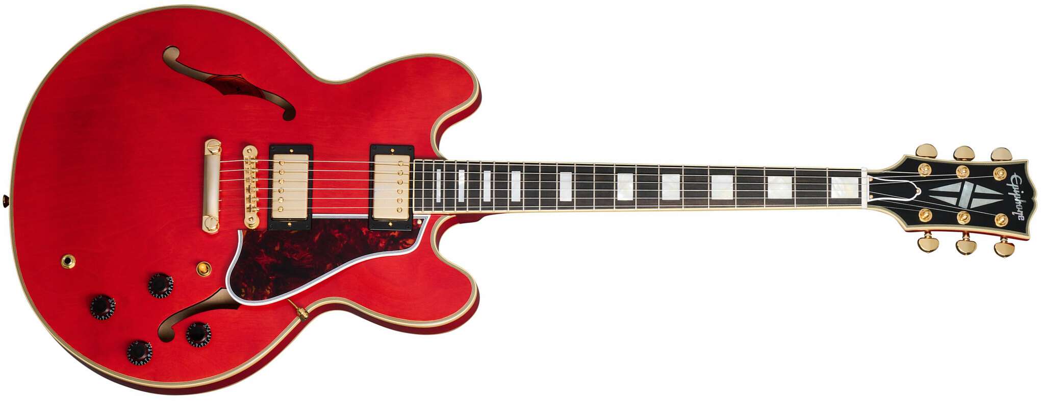 Epiphone Es355 1959 Inspired By 2h Gibson Ht Eb - Vos Cherry Red - Semi-Hollow E-Gitarre - Main picture