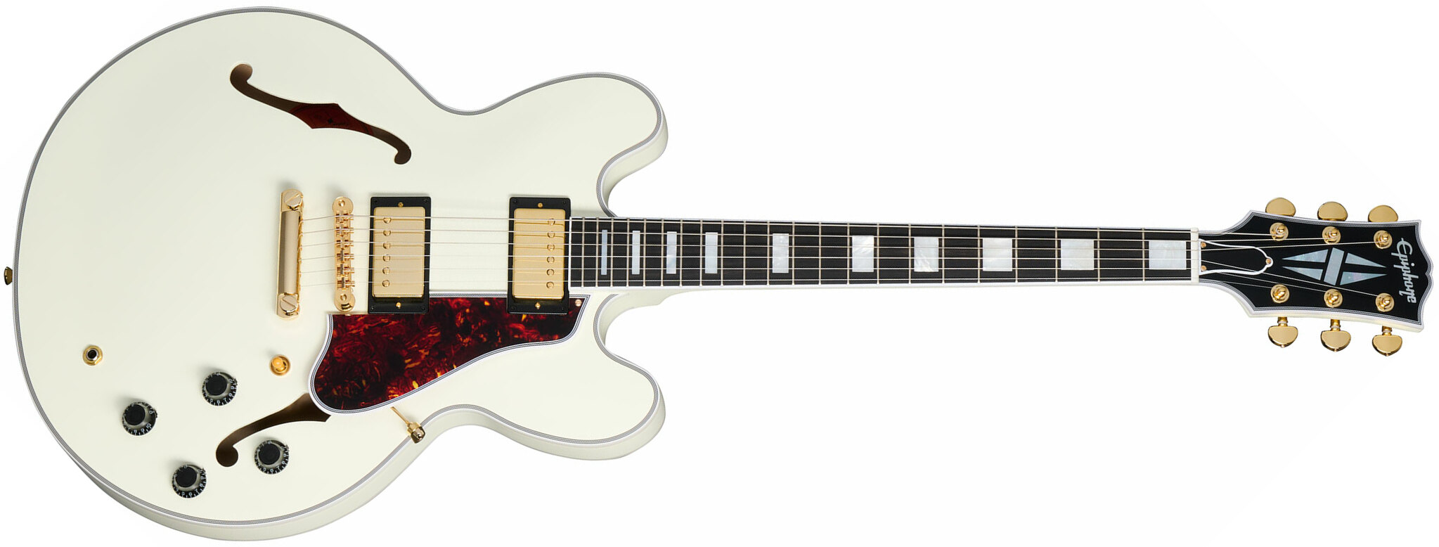 Epiphone Es355 1959 Inspired By 2h Gibson Ht Eb - Vos Classic White - Semi-Hollow E-Gitarre - Main picture
