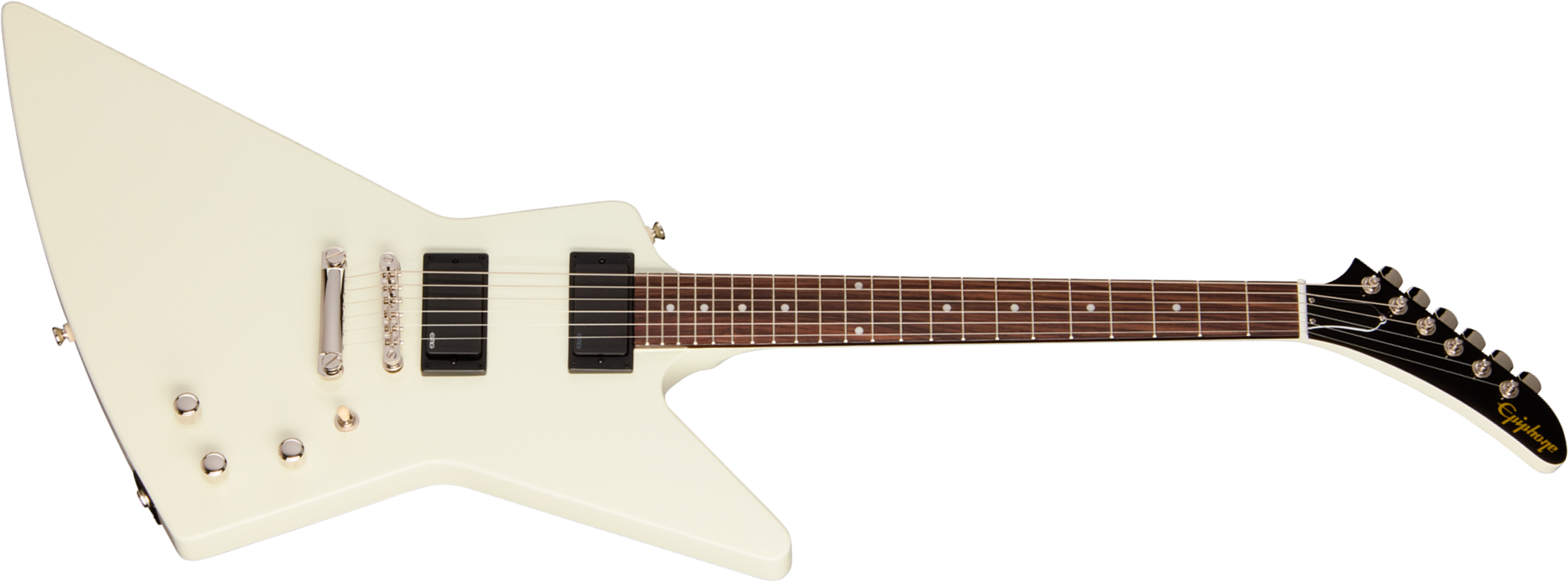 Epiphone Explorer 80s Ibg 2h Emg Ht Rw - Classic White - E-Gitarre aus Metall - Main picture