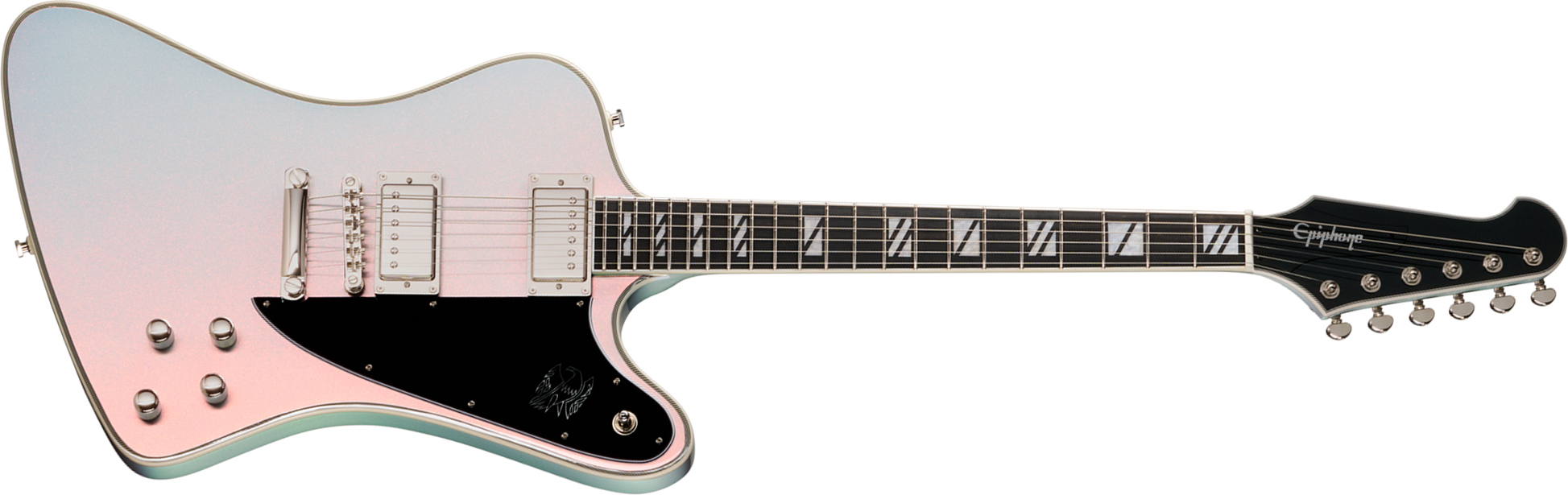 Epiphone Firebird Custom Futura Ibg 2h Ht Eb - Quicksilver Shift - E-Gitarre aus Metall - Main picture