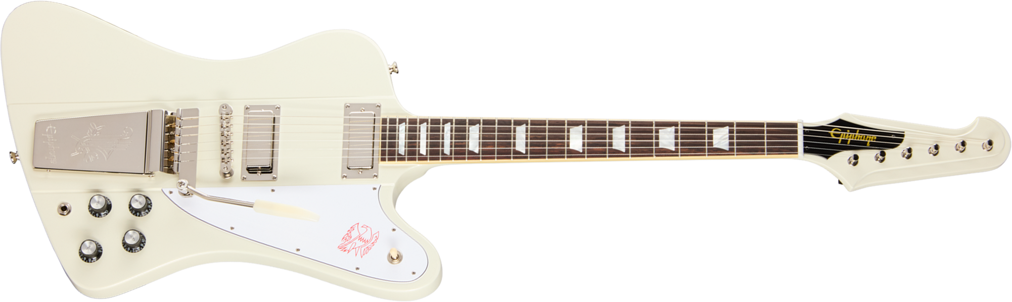 Epiphone Firebird V 1963 Maestro Vibrola Reissue Ins.by.g.c 2mh Gibson Trem Rw - Polaris White - Retro-Rock-E-Gitarre - Main picture