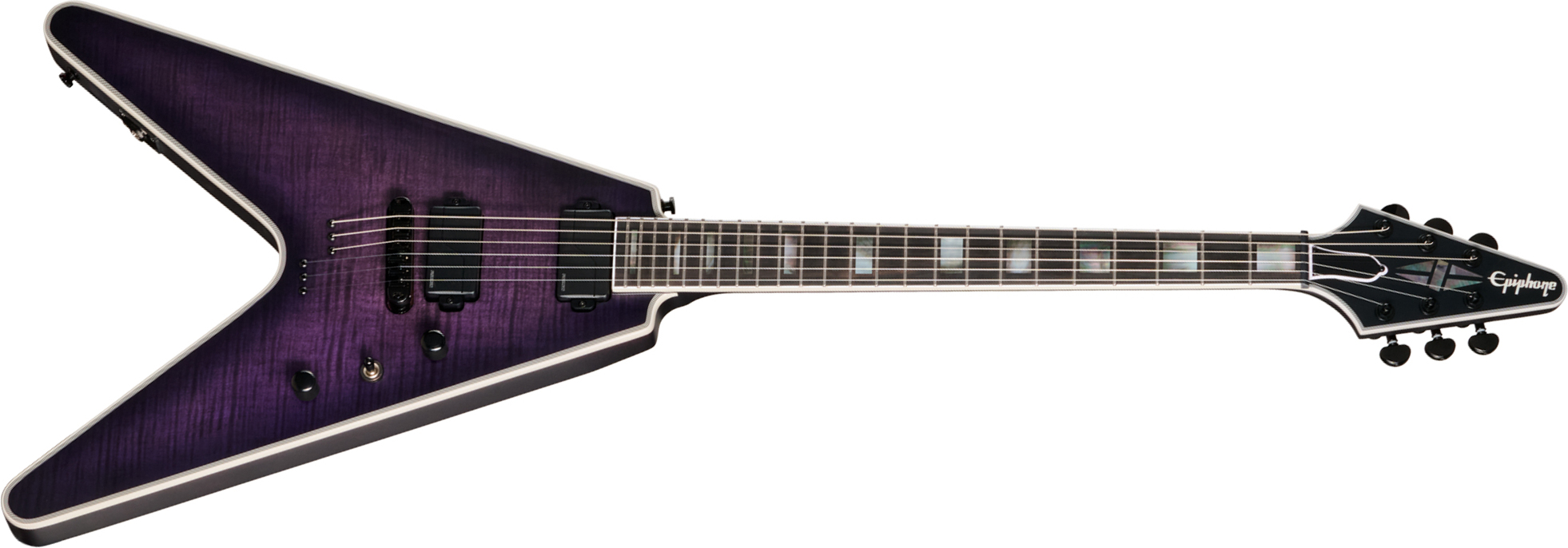 Epiphone Flying V Prophecy Modern 2h Eb - Orchid Bloom Satin - Retro-Rock-E-Gitarre - Main picture