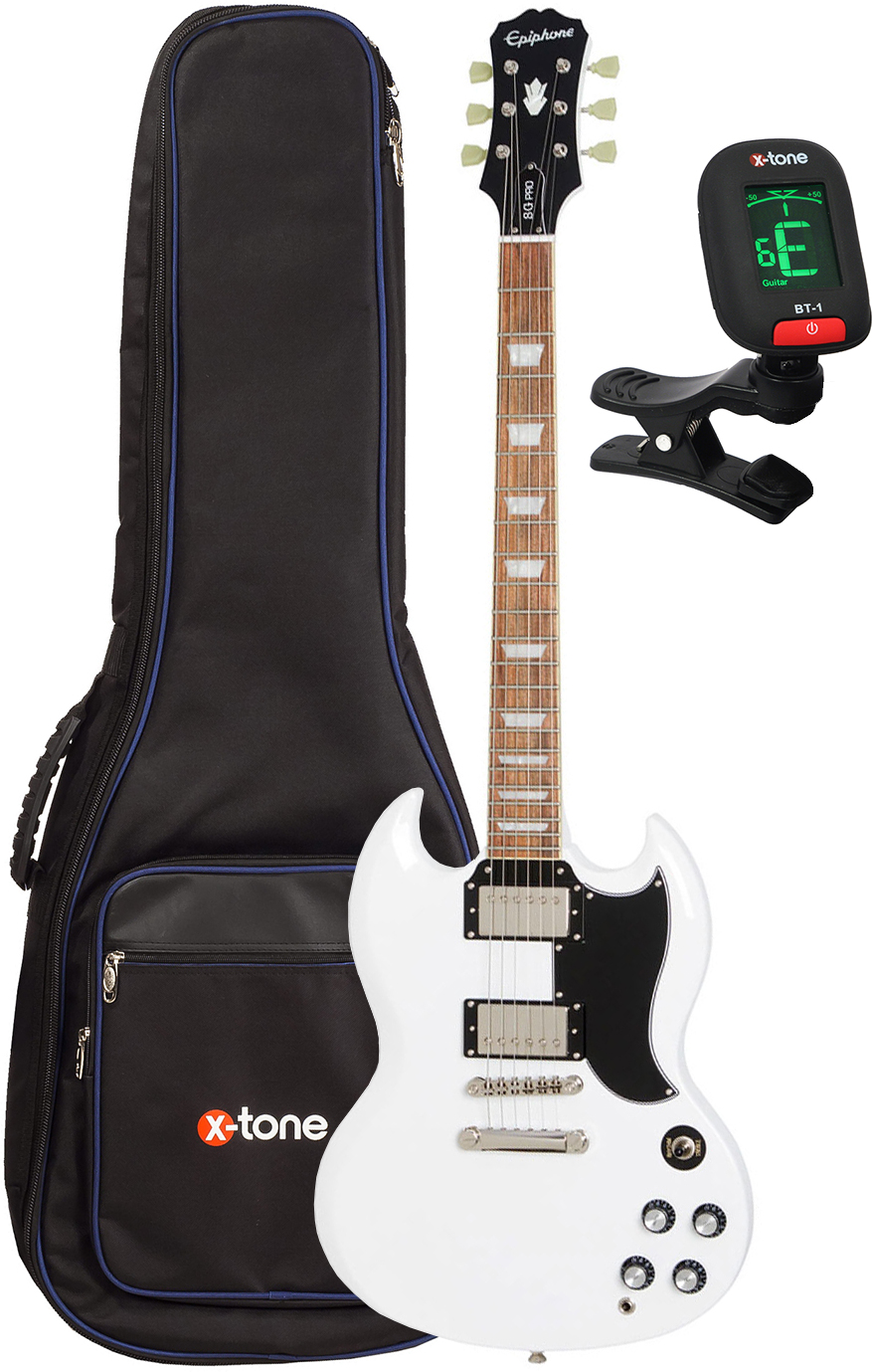 Epiphone G-400 Pro + X-tone 2015 Ele-bk + X-tone 3110 - Alpine White - E-Gitarre Set - Main picture