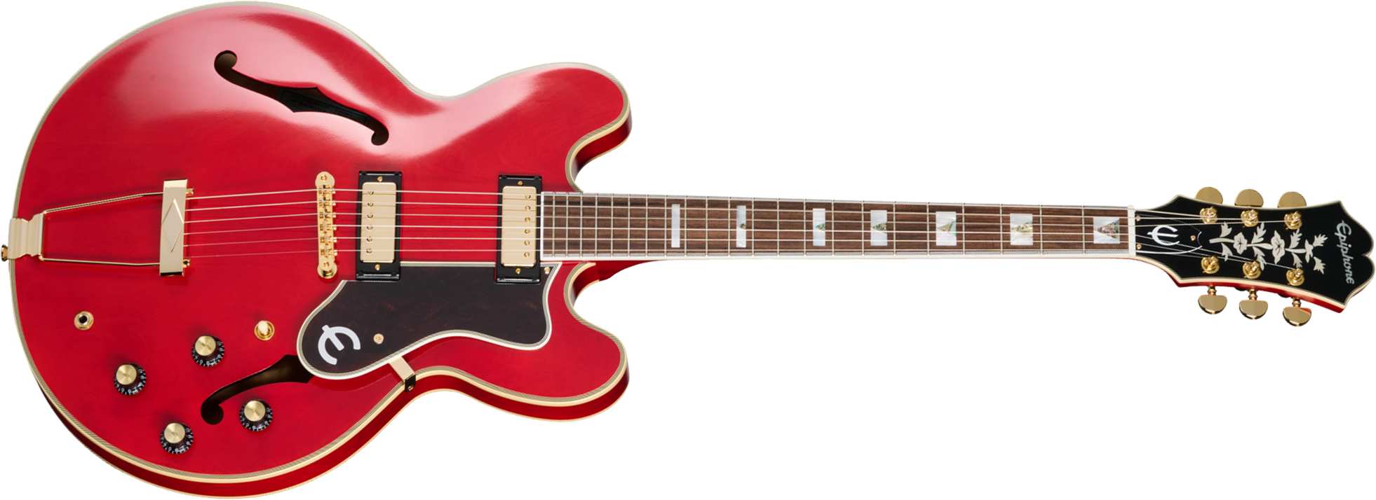 Epiphone Gem Archer Sheraton Masterbilt 2mh Gibson Usa Ht Rw - Cherry Red - Semi-Hollow E-Gitarre - Main picture