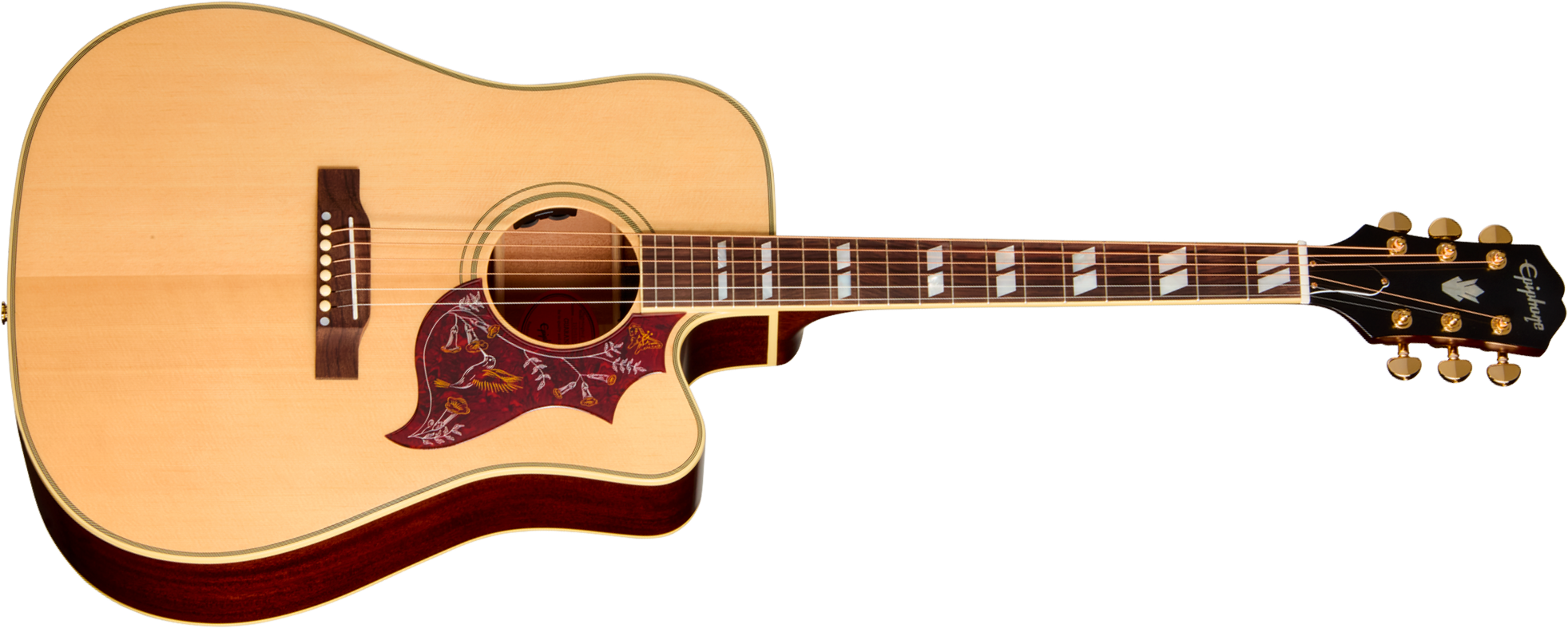 Epiphone Hummingbird Standard Ec Ibg Dreadnought Cw Epicea Acajou Rw - Natural - Folk-Gitarre - Main picture