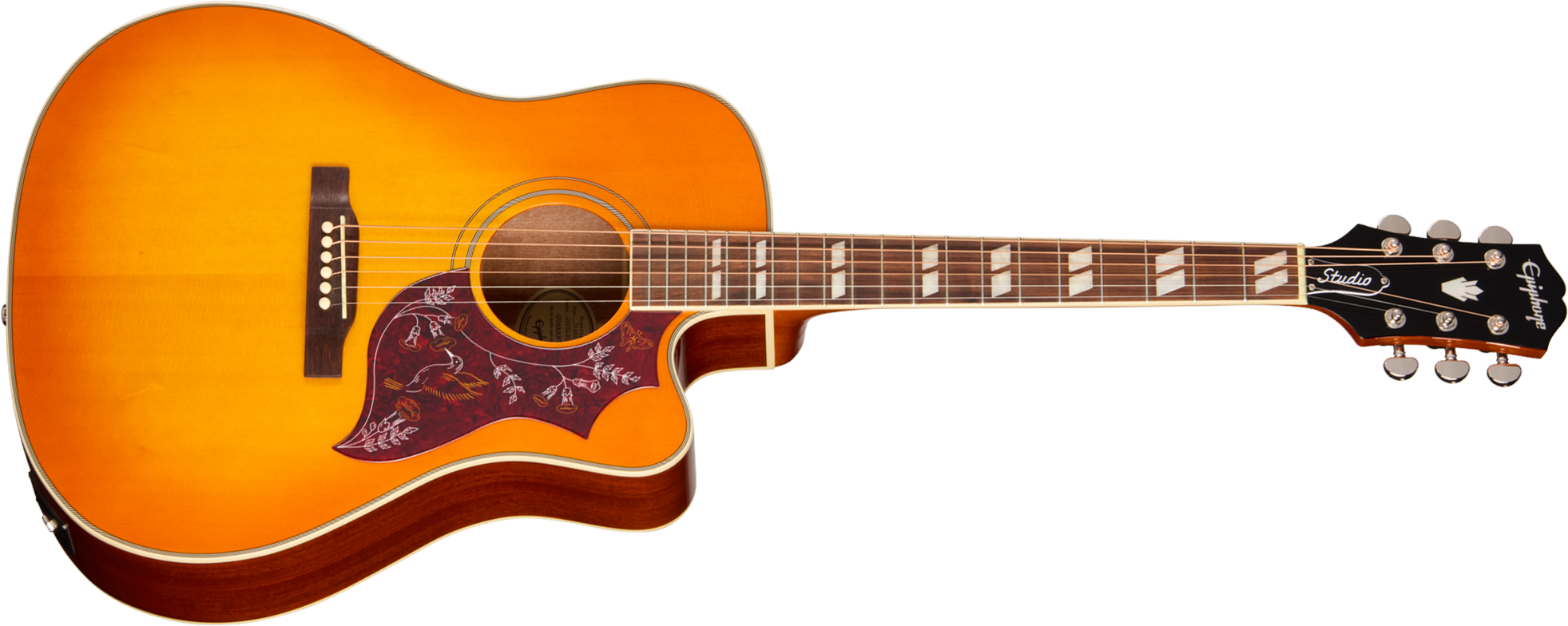 Epiphone Hummingbird Studio Ec Ibg Dreadnought Cw Epicea Acajou Rw - Heritage Cherry Sunburst - Folk-Gitarre - Main picture