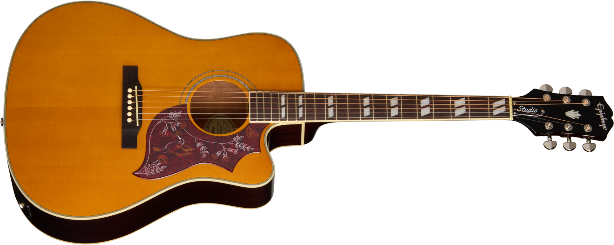 Epiphone Hummingbird Studio Ec Ibg Dreadnought Cw Epicea Acajou Rw - Natural - Folk-Gitarre - Main picture