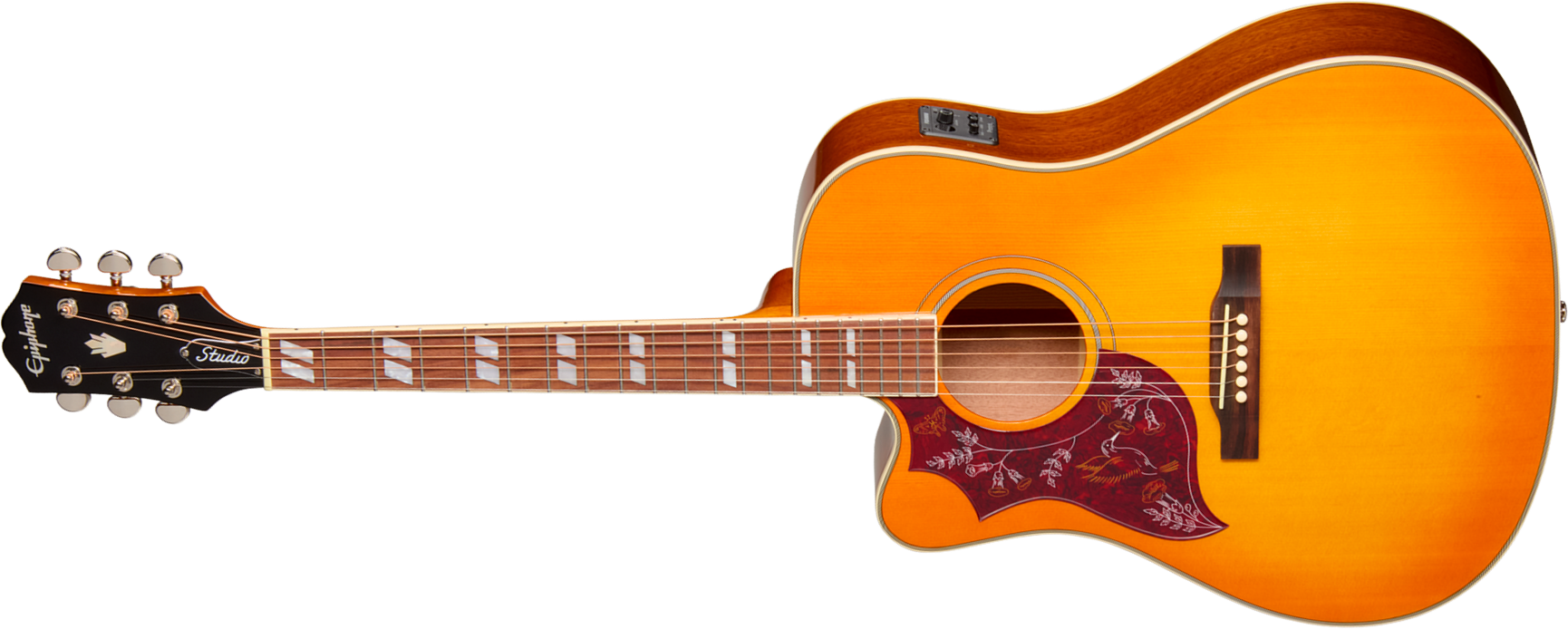 Epiphone Hummingbird Studio Ec Lh Gaucher Ibg Dreadnought Cw Epicea Acajou Rw - Heritage Cherry Sunburst - Folk-Gitarre - Main picture
