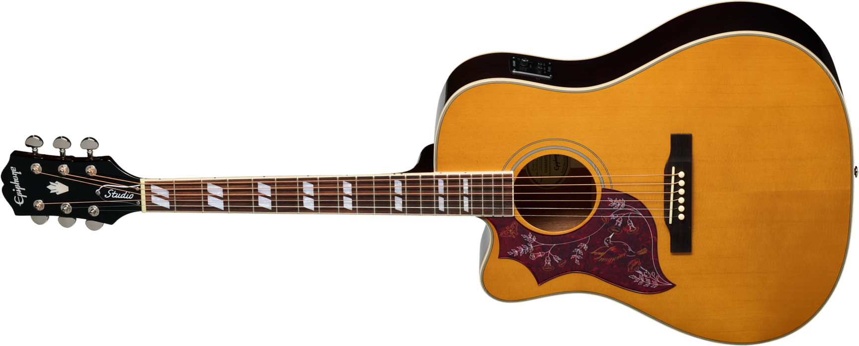 Epiphone Hummingbird Studio Ec Lh Gaucher Ibg Dreadnought Cw Epicea Acajou Rw - Natural - Folk-Gitarre - Main picture