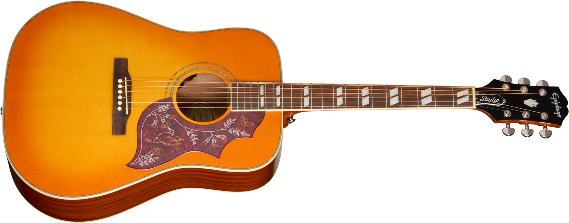 Epiphone Hummingbird Studio Ibg Dreadnought Epicea Acajou Rw - Heritage Cherry Sunburst - Folk-Gitarre - Main picture