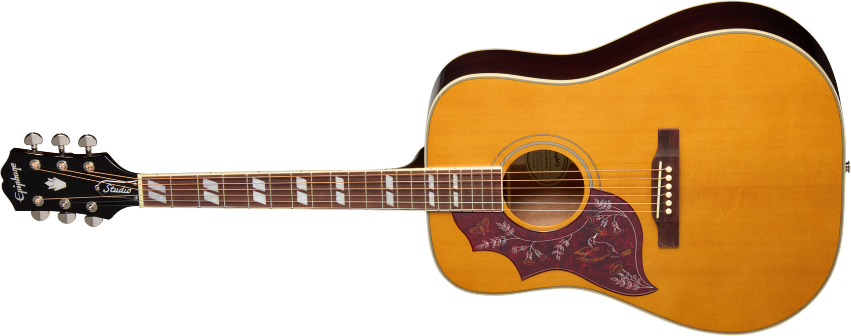 Epiphone Hummingbird Studio Lh Gaucher Ibg Dreadnought Epicea Acajou Rw - Natural - Folk-Gitarre - Main picture