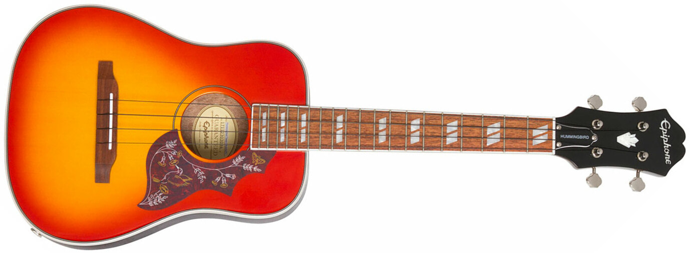 Epiphone Hummingbird Tenor Ukulele Outfit +housse - Faded Cherry - Ukulele - Main picture