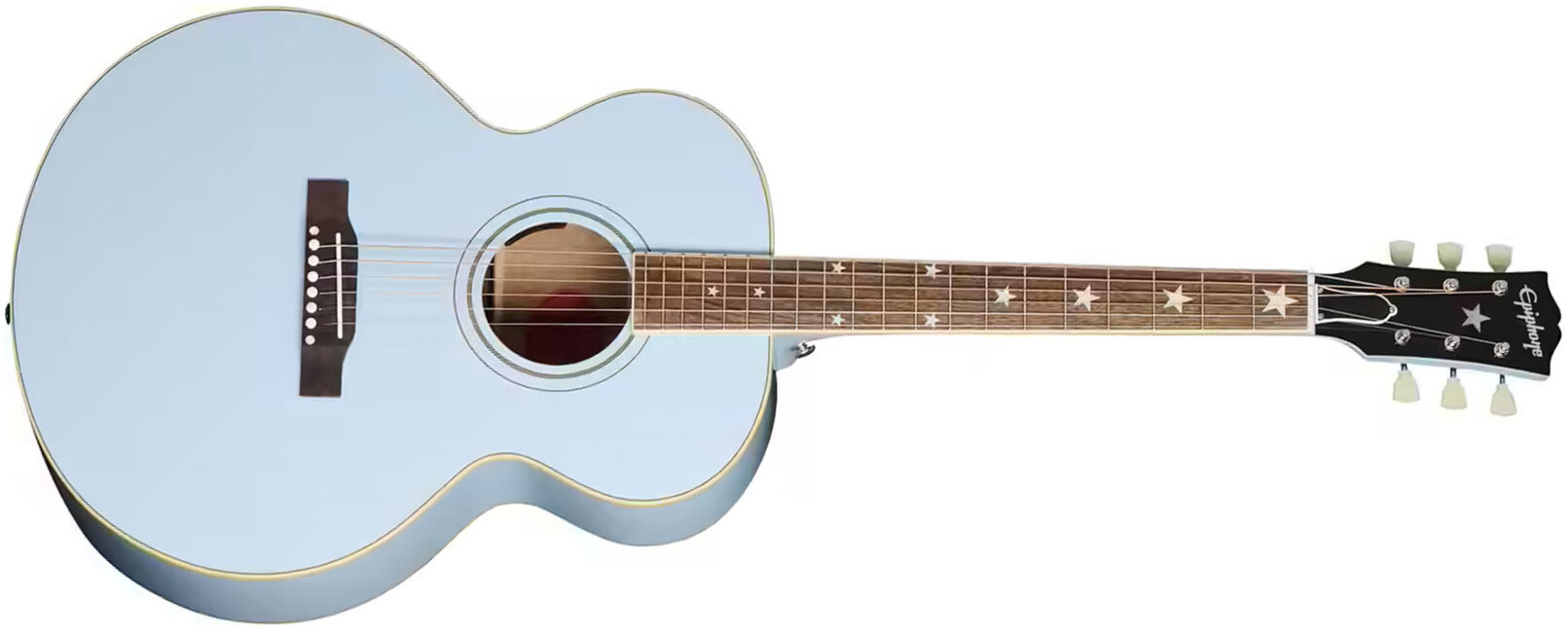 Epiphone J180 Ls Inspired By Jumbo Epicea Acajou Lau - Frost Blue - Folk-Gitarre - Main picture
