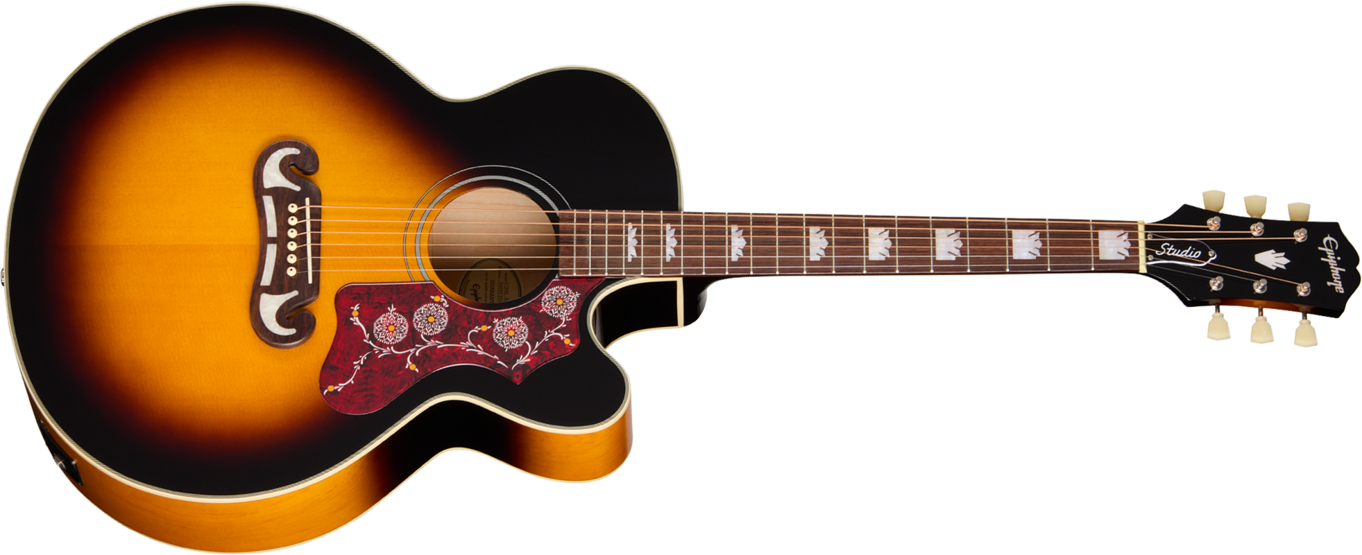 Epiphone J200 Studio Ec Ibg Jumbo Cw Epicea Acajou Rw - Vintage Sunburst - Folk-Gitarre - Main picture
