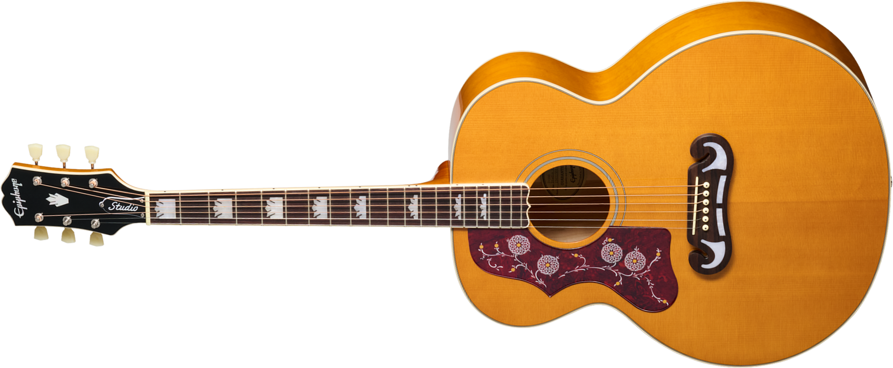 Epiphone J200 Studio Lh Gaucher Ibg Jumbo Epicea Acajou Rw - Natural - Folk-Gitarre - Main picture