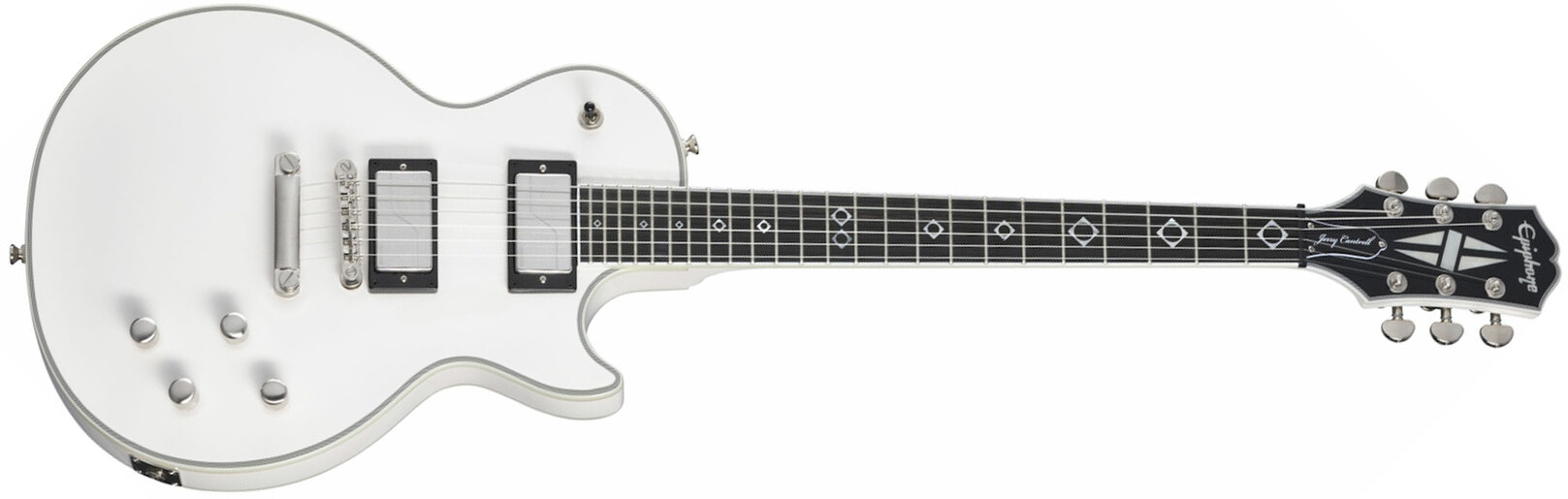 Epiphone Jerry Cantrell Les Paul Custom Prophecy Signature 2h Fishman Fluence Classic Ht Eb - Bone White - Single-Cut-E-Gitarre - Main picture