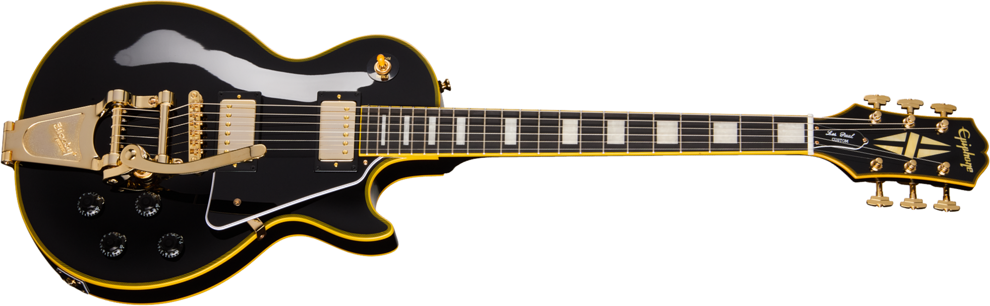 Epiphone Joe Bonamassa Les Paul Custom 1959 Bigsby Ltd Signature 2h Trem Ebo - Antique Ebony - Single-Cut-E-Gitarre - Main picture