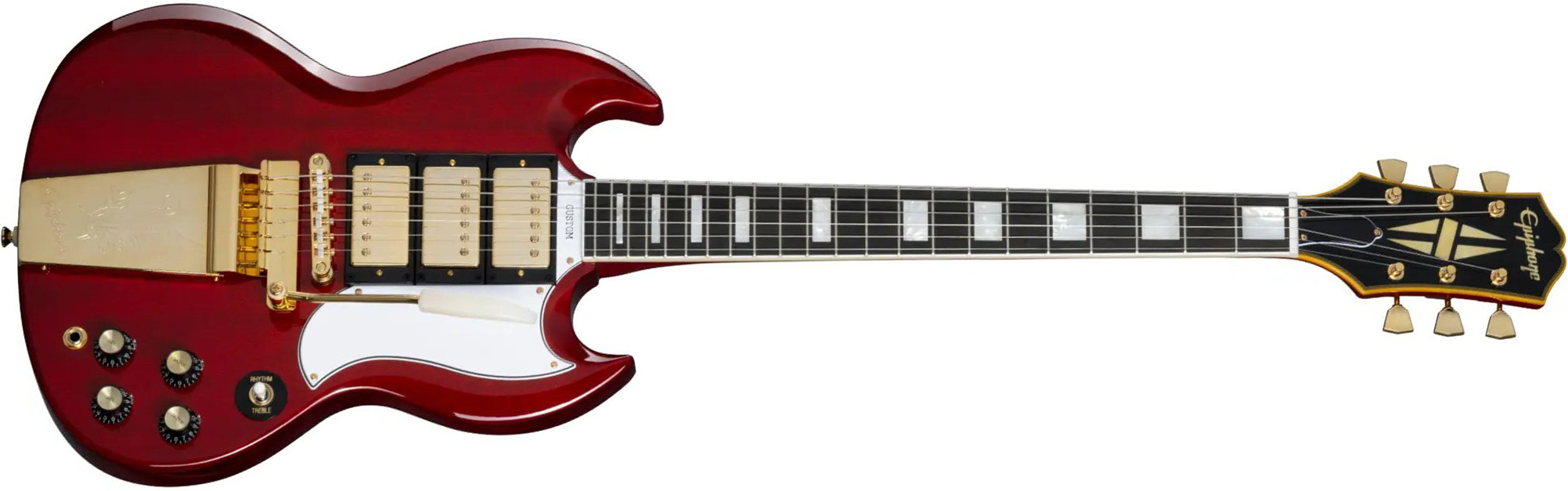 Epiphone Joe Bonamassa Sg Custom 1963 Signature 3h Trem Eb - Dark Wine Red - Signature-E-Gitarre - Main picture
