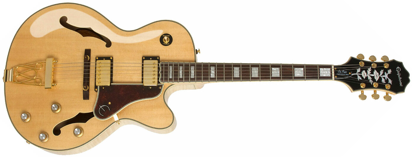 Epiphone Joe Pass Emperor Ii Pro Hh Ht Rw - Natural - Hollowbody E-Gitarre - Main picture